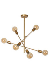 Lucide Lester - Flush Ceiling Light - 6Xe27 - Matt Gold / Brass - thumbnail 3