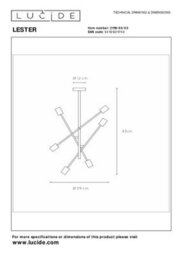 Lucide Lester - Flush Ceiling Light - 6Xe27 - Matt Gold / Brass - thumbnail 8