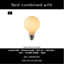 Lucide Lester - Flush Ceiling Light - 6Xe27 - Matt Gold / Brass - thumbnail 9