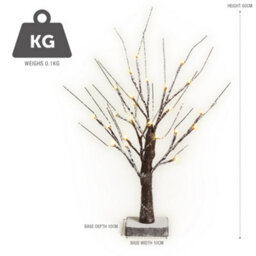 Netta 2Ft Twig Birch Tree With Pre-Lit With 24 Warm White Leds - Battery Powered - Brown - thumbnail 7