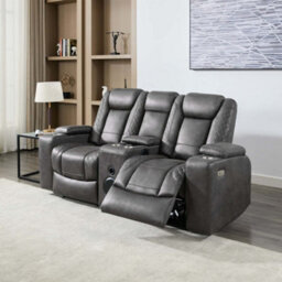 More4Homes Ashton 2 Seater Fabric Auto Recliner Sofa With Concole Grey - thumbnail 9