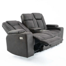 More4Homes Ashton 2 Seater Fabric Auto Recliner Sofa With Concole Grey - thumbnail 4