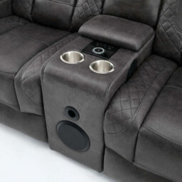 More4Homes Ashton 2 Seater Fabric Auto Recliner Sofa With Concole Grey - thumbnail 5