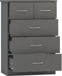 Seconique Nevada 4 Door 2 Drawer Mirrored Wardrobe Set 3D Grey 2 Man Del - thumbnail 6
