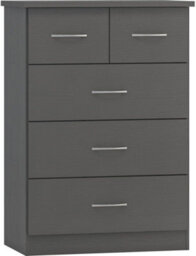Seconique Nevada 4 Door 2 Drawer Mirrored Wardrobe Set 3D Grey 2 Man Del - thumbnail 5
