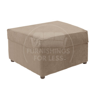 Furnishings For Less UK Fern Beige Chenille Fabric Beige Footstool Sofa Accessory