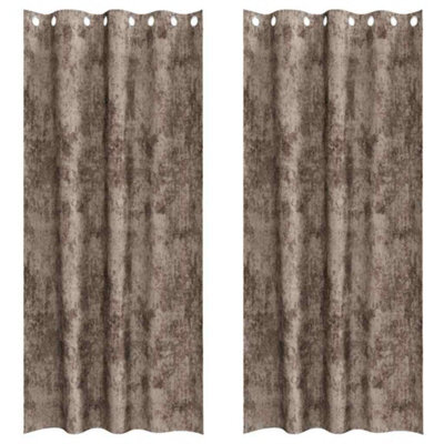 Berkfield Classic Curtain With Curtains 2 Pcs Cappuccino 225 X 140 Cm Velvet - image 1
