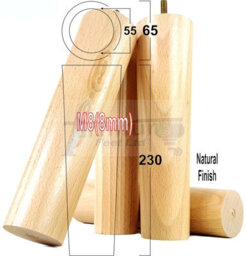 L&F Turned Wood Legs Natural 230mm High Set Of 4 Replacement Furniture Bun Feet Settee Chairs Sofas Footstools M8 Pkc148 - thumbnail 1