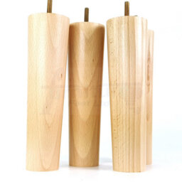 L&F Turned Wood Legs Natural 230mm High Set Of 4 Replacement Furniture Bun Feet Settee Chairs Sofas Footstools M8 Pkc148 - thumbnail 5