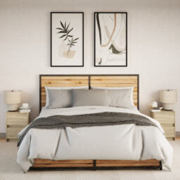 Berkfield Bedside Cabinets With Led Lights 2 Pcs Sonoma Oak Engineered Wood - thumbnail 4