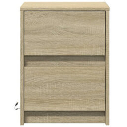 Berkfield Bedside Cabinets With Led Lights 2 Pcs Sonoma Oak Engineered Wood - thumbnail 6
