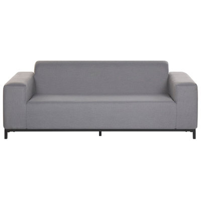 Beliani Garden Sofa 2 Seater Rovigo Grey - image 1