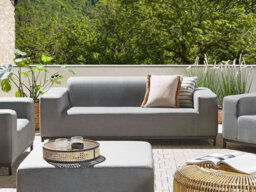 Beliani Garden Sofa 2 Seater Rovigo Grey - thumbnail 2