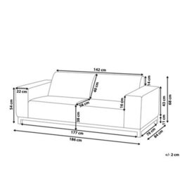 Beliani Garden Sofa 2 Seater Rovigo Grey - thumbnail 3