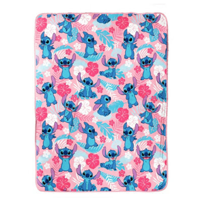 Lilo & Stitch Plush Fleece Blanket Pink/blue/red (150Cm X 100Cm) - image 1