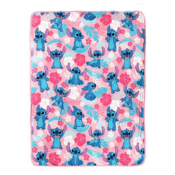 Lilo & Stitch Plush Fleece Blanket Pink/blue/red (150Cm X 100Cm) - thumbnail 1