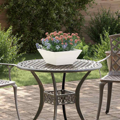 Berkfield Garden Bowl Planters 5 Pcs White 35X35X15 Cm Steel - image 1