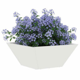 Berkfield Garden Bowl Planters 5 Pcs White 35X35X15 Cm Steel - thumbnail 3