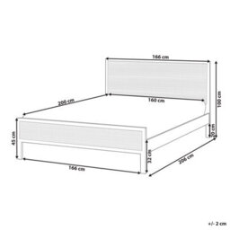 Beliani Bed Pine Wood Salernas 160 X 200 Cm (Eu King Size) Black - thumbnail 3