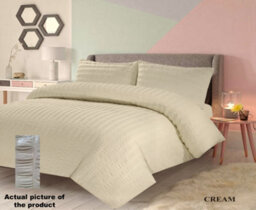 TheWhiteWater Limited Duvet Cover Set Seersucker Single/double/king/super King Bedding Set - Duvet Cover + Matching Pillowcase - Cream - thumbnail 2