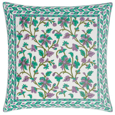 Paoletti Mentera Floral Velvet Polyester Filled Cushion - image 1