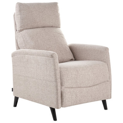 Beliani Recliner Chair Selvik With Footrest Fabric Taupe - image 1