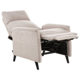 Beliani Recliner Chair Selvik With Footrest Fabric Taupe - thumbnail 4