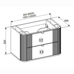 Heze Furniture Ovalia Bathroom Cabinet 100Cm And Basin - Cremona - thumbnail 7