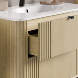 Heze Furniture Ovalia Bathroom Cabinet 100Cm And Basin - Cremona - thumbnail 3