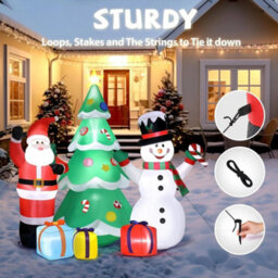 Inflatable Christmas Snowman Santa Claus With Led Light Blow Up Garden Decor - thumbnail 3