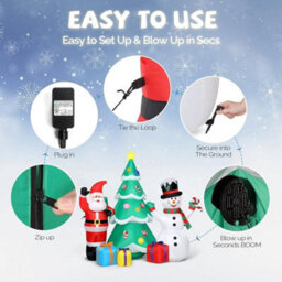 Inflatable Christmas Snowman Santa Claus With Led Light Blow Up Garden Decor - thumbnail 4