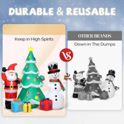 Inflatable Christmas Snowman Santa Claus With Led Light Blow Up Garden Decor - thumbnail 5