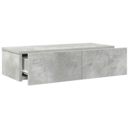 Berkfield Wall Shelf With Drawers Concrete Grey 60X26.5X15 Cm Engineered Wood - thumbnail 7