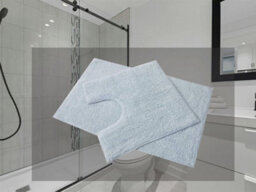 Blue Canyon 2-Piece Cotton Bath & Pedestal Mat Set Soft Highly Absorbent Quick-Dry Elegant Bathroom Rugs Non-Slip Machine Washable - thumbnail 8