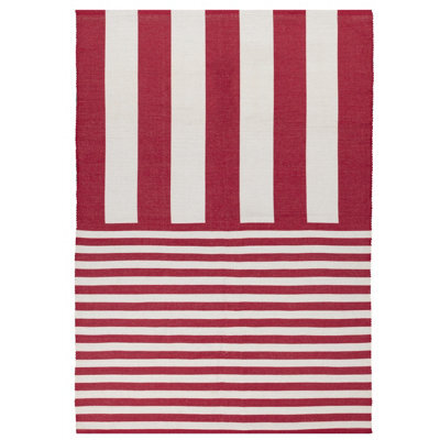 furn. Furn Deck Stripe Printed Outdoor Rug, White/red, 120 X 170Cm - image 1