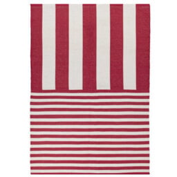 furn. Furn Deck Stripe Printed Outdoor Rug, White/red, 120 X 170Cm - thumbnail 1