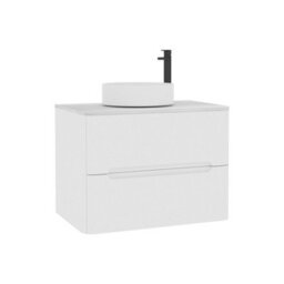 Royal Bathrooms Venice 700mm Gloss White Wall Mounted Vanity Unit 2 Drawer With Carrara White Undrilled Worktop & Without Basin - thumbnail 7