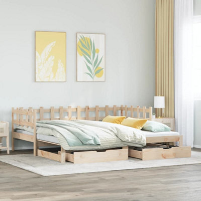 Berkfield Daybed With Trundle And Drawers Without Mattress 80X200 Cm - image 1
