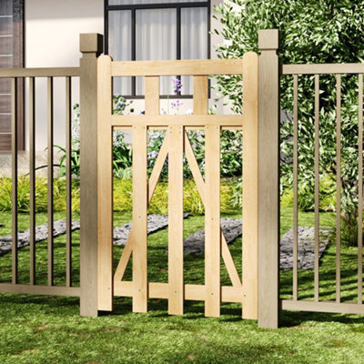 Garden Sanctuary Outdoor Entry Spaces Wooden Garden Border Gate Picket Design W 76Cm H 120Cm - image 1