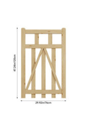 Garden Sanctuary Outdoor Entry Spaces Wooden Garden Border Gate Picket Design W 76Cm H 120Cm - thumbnail 6