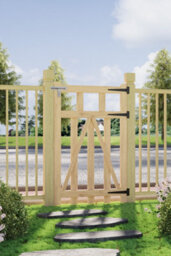 Garden Sanctuary Outdoor Entry Spaces Wooden Garden Border Gate Picket Design W 76Cm H 120Cm - thumbnail 2