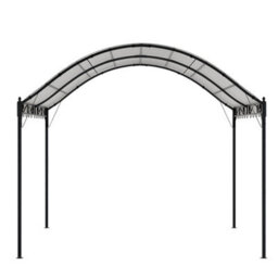 Breeins Beige Outdoor Garden Metal Arched Pergola With Canopy 10X10Ft - thumbnail 2