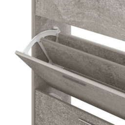 Berkfield Shoe Cabinet Concrete Grey 63X24X147 Cm Engineered Wood - thumbnail 6