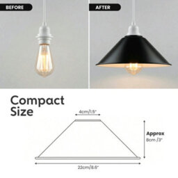 Industrial Metal Lamp Shade 22Cm X 8Cm Vintage Copper Cone Pendant Light Cover, Modern Retro Easy Fit Ceiling Shade - thumbnail 4