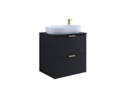 Arte Laura 47 Floating Vanity Unit H630mm W600mm D490mm - Black Gloss Finish - thumbnail 3