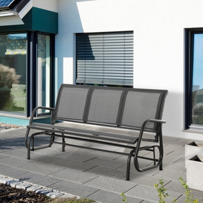 Outsunny 3-Seat Glider Rocking Chair For 3 People Garden Bench Grey - image 1