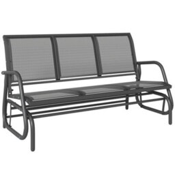 Outsunny 3-Seat Glider Rocking Chair For 3 People Garden Bench Grey - thumbnail 2