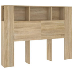 Berkfield Headboard Cabinet Sonoma Oak 140X18.5X104.5 Cm - thumbnail 2