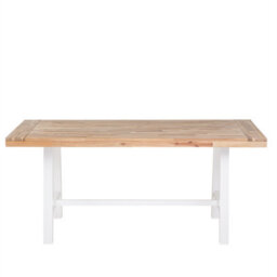 Beliani Garden Dining Set 6 Seater Scania Acacia Wood White - thumbnail 5