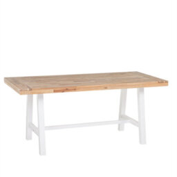 Beliani Garden Dining Set 6 Seater Scania Acacia Wood White - thumbnail 6